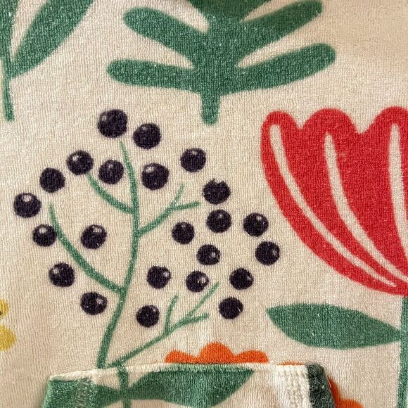 Mini Boden White Floral Swim Dress Cover Up Towelling Terry Hooded Girls SZ 3-4 - Picture 5 of 12